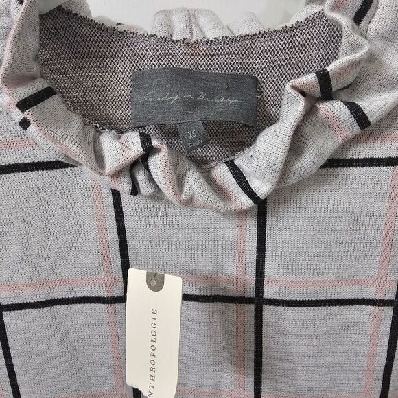 NWT Anthropologie Sunday in Brooklyn Ruffle neck cropped sleeve top sz xs - Picture 7 of 7
